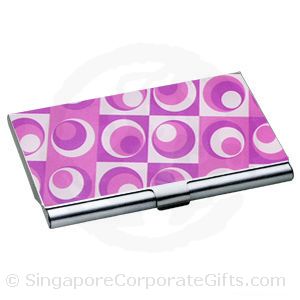 Designer namecard holder - Pink Circles